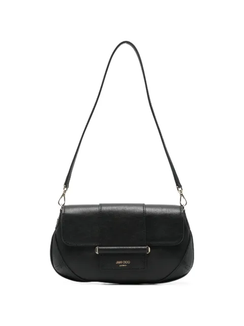 Bar buckle-detail leather clutch bag