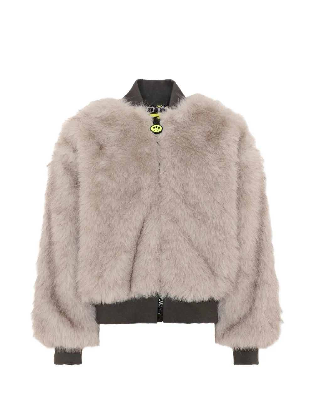 Barrow kids faux-fur logo-patch jacket - Toni neutri
