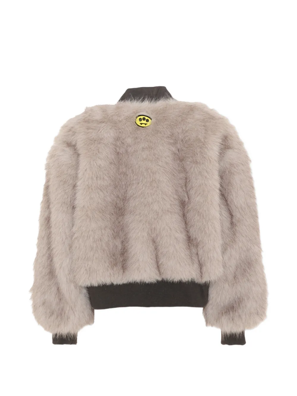 Barrow kids faux-fur logo-patch jacket Beige
