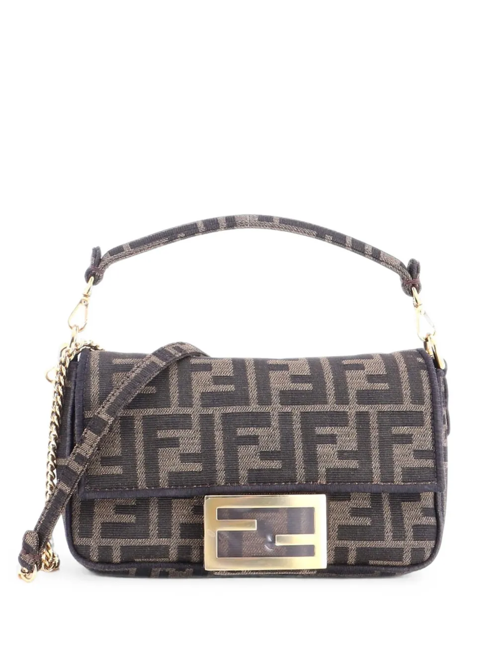 Fendi Pre-Owned Baguette NM Bag Zucca Canvas Mini crossbody bag - Braun