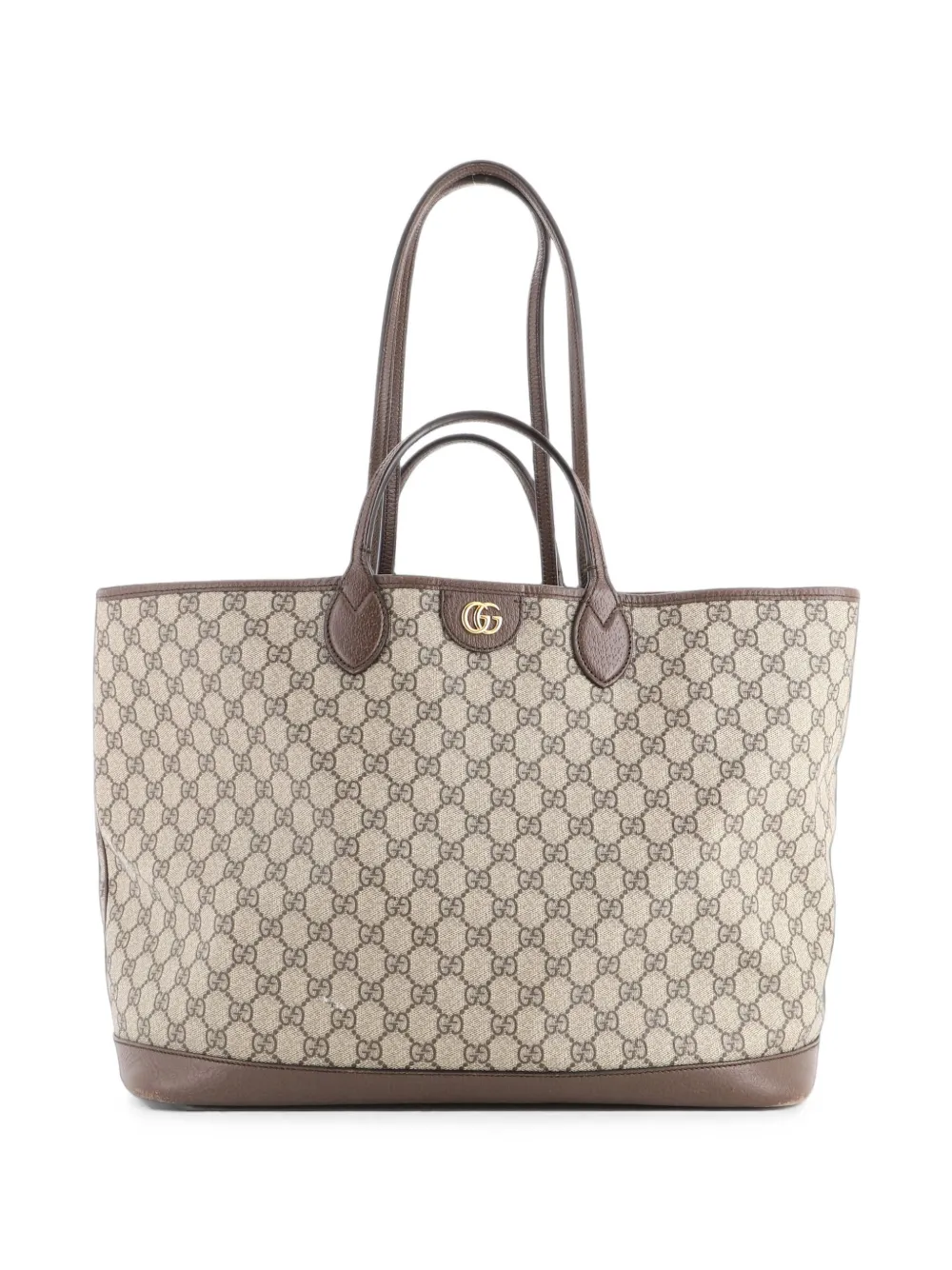 Gucci Pre-Owned Borsa tote Ophidia media in tela cerata GG - Marrone