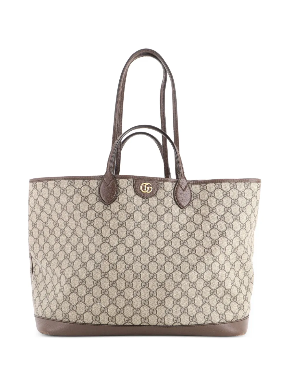 Gucci Pre-Owned Borsa tote Ophidia media in tela cerata GG - Marrone