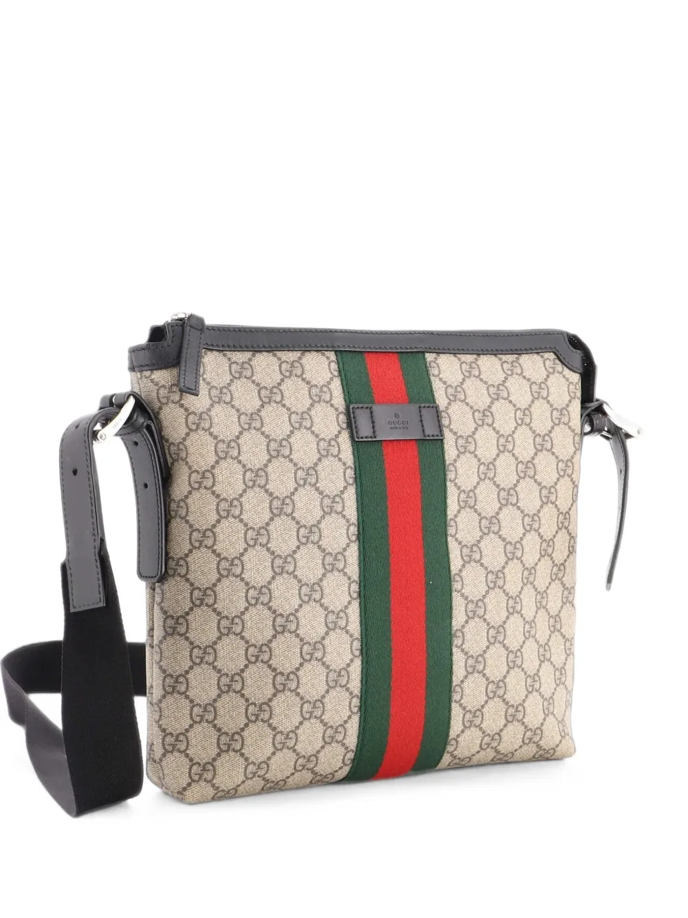 Gucci Pre-Owned Mittelgroße Web Kuriertasche aus GG-Canvas - Braun