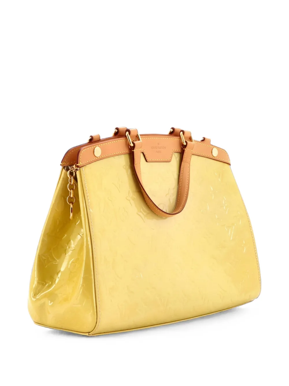 Louis Vuitton Pre-Owned Borsa a tracolla Brea in pelle Vernis MM con monogramma - Giallo