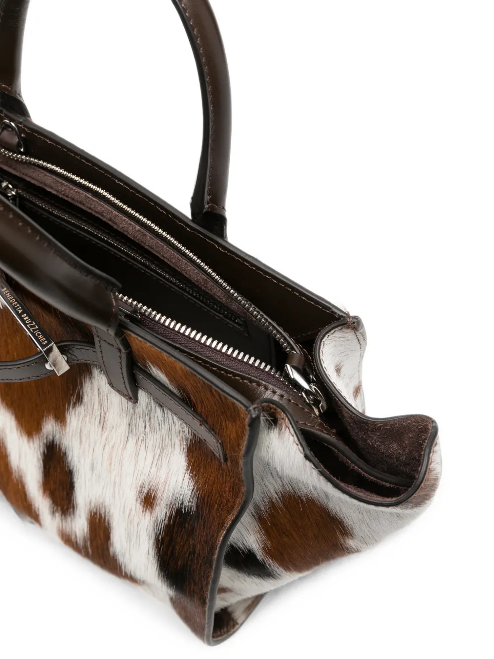 Benedetta Bruzziches Shopper met koeprint Bruin