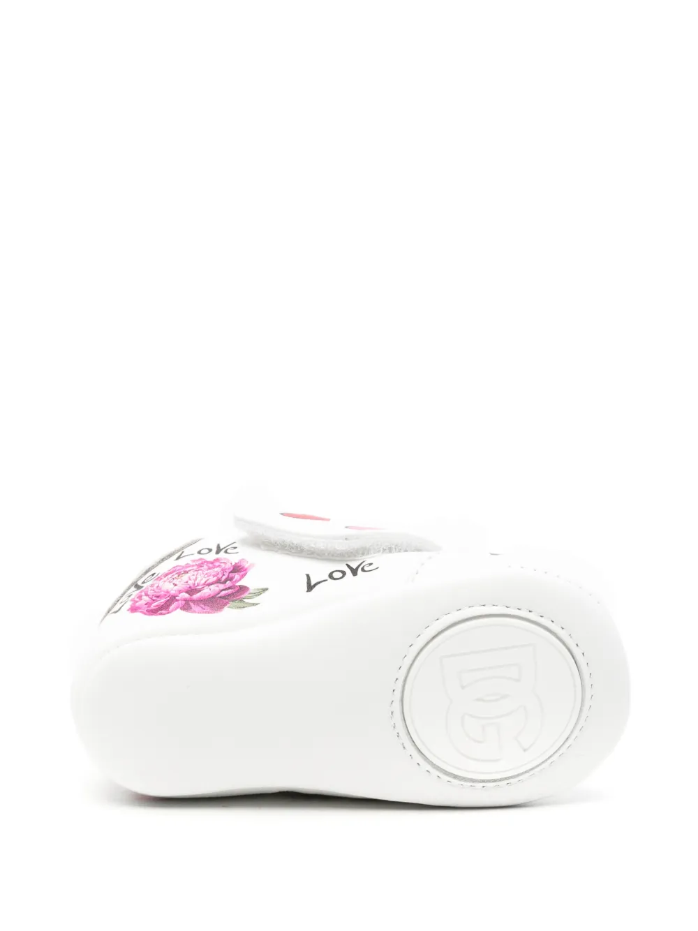 Dolce & Gabbana Kids graffiti-print leather sneakers Wit