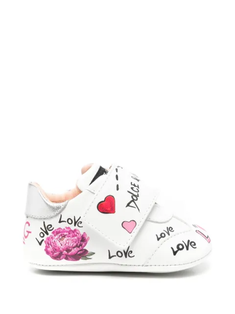 Dolce & Gabbana Kids graffiti-print leather sneakers
