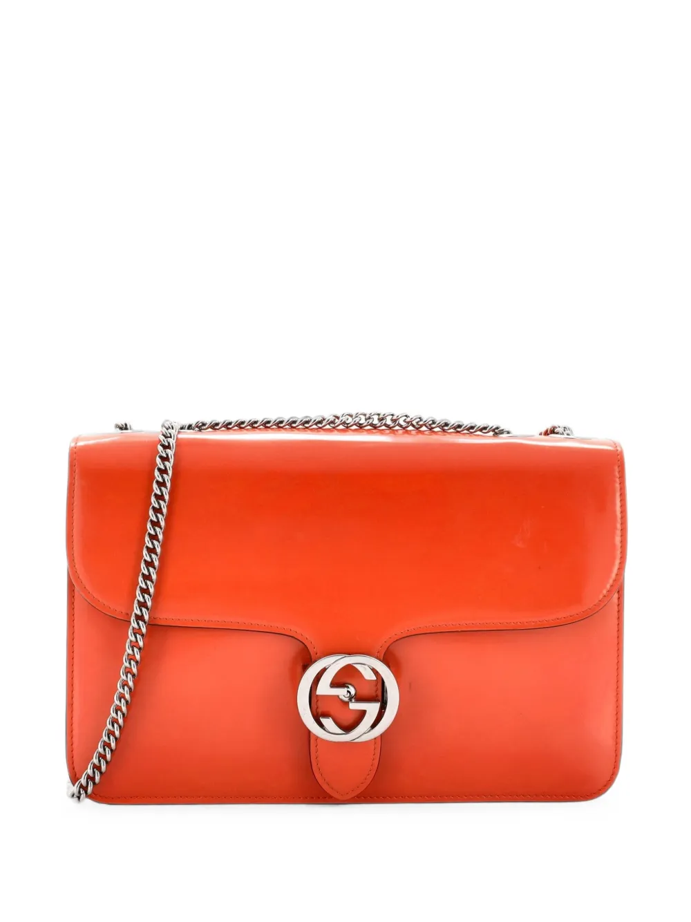 Gucci Pre-Owned Interlocking Patent Medium shoulder bag - Arancione
