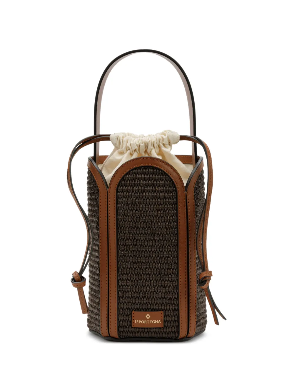 La Portegna mini Barbara woven bucket bag