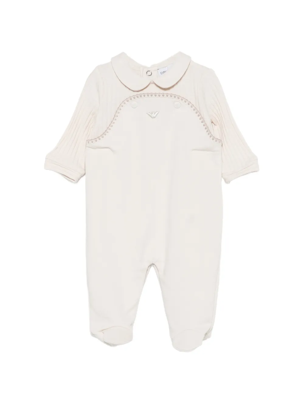 Emporio Ar i Kids Pyjama met geborduurd logo Beige