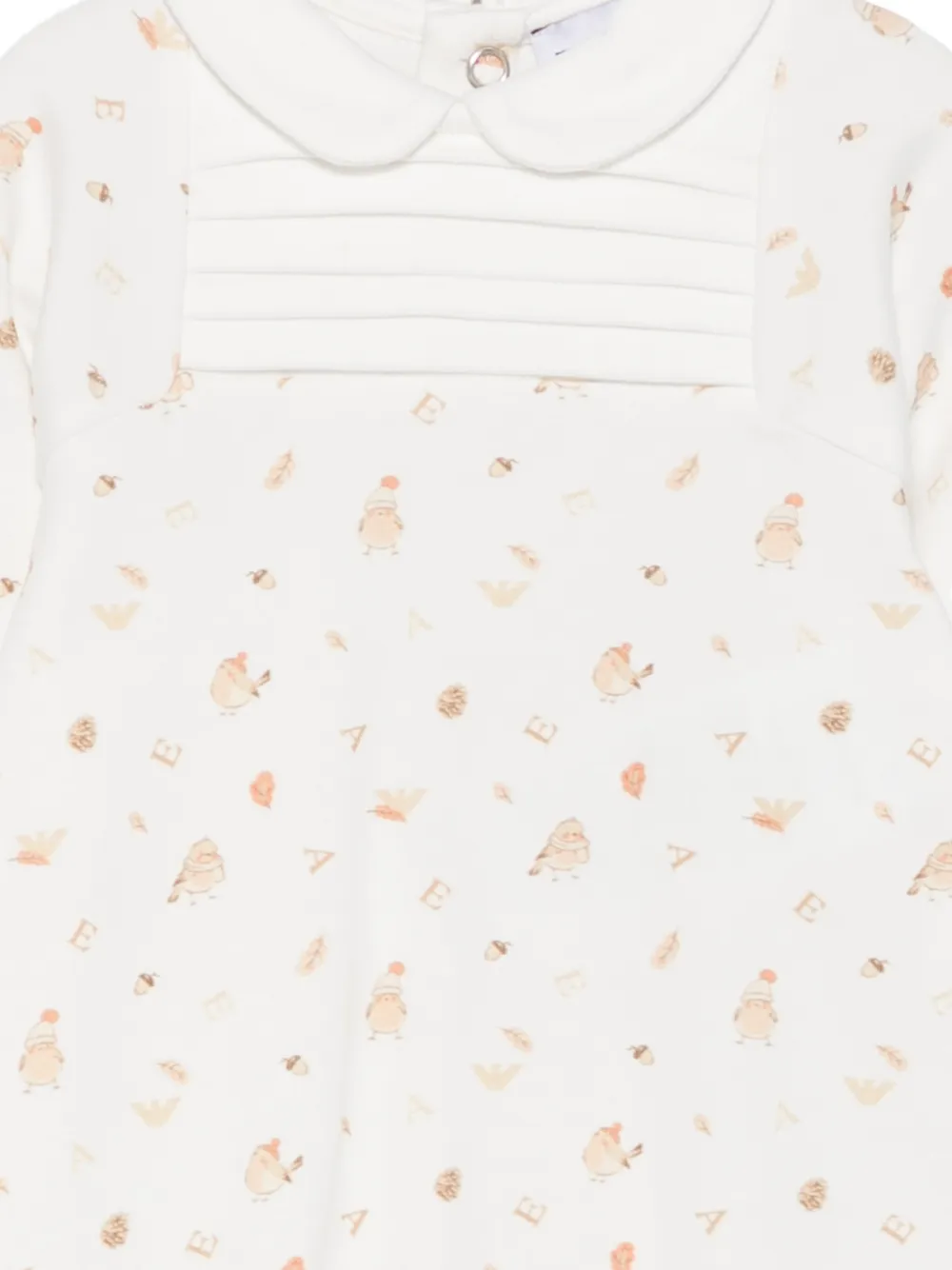 Emporio Armani Kids graphic-print Peter-Pan-collar pajamas Wit