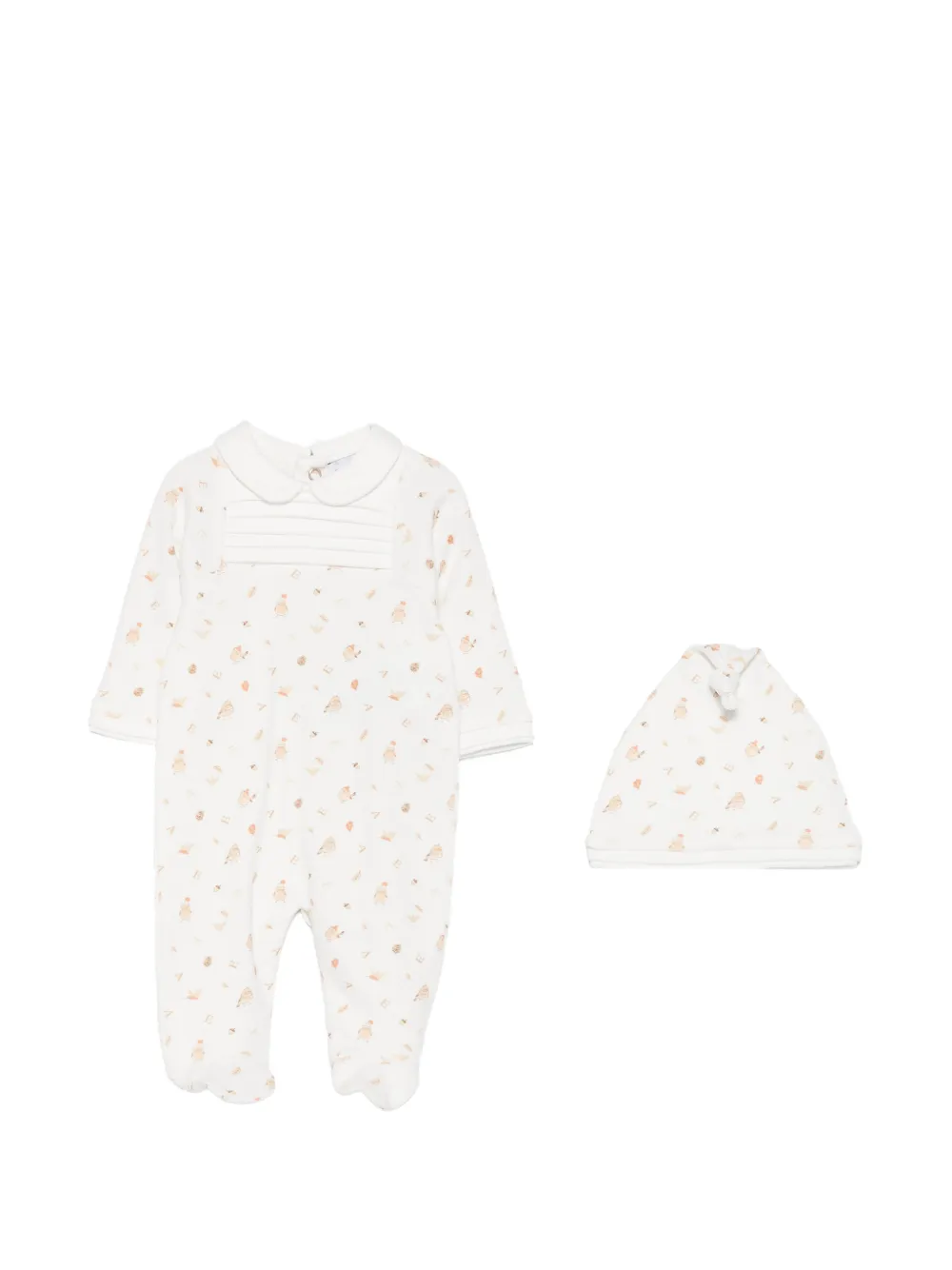 Emporio Ar i Kids graphic-print Peter-Pan-collar pajamas Wit