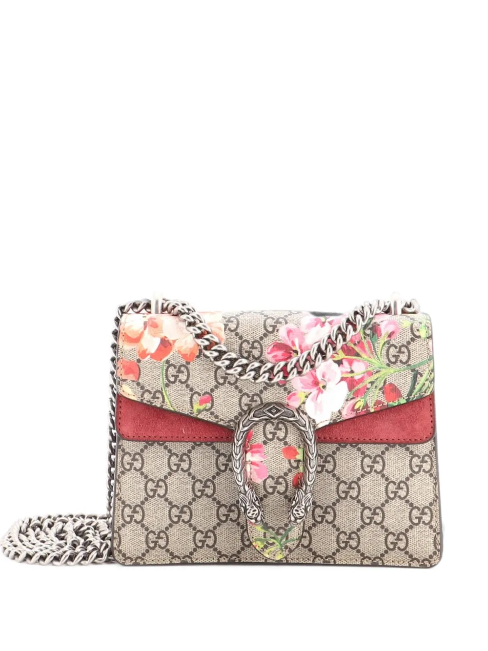 Gucci Pre-Owned Dionysus Bag Blooms Print GG Coated Canvas Mini shoulder bag - Braun