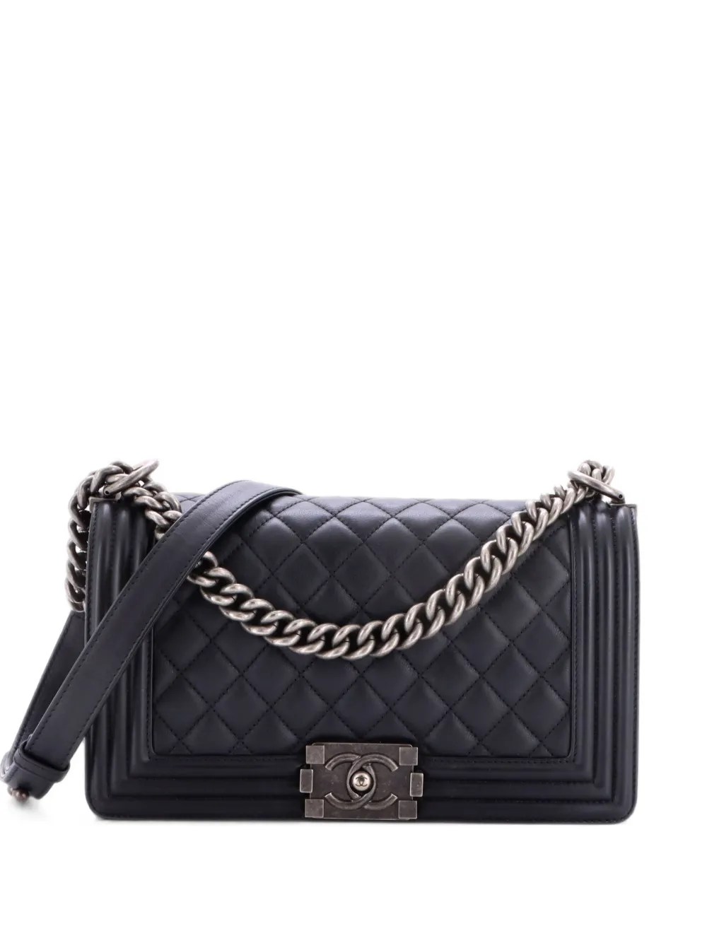 CHANEL Pre-Owned Boy Flap Bag Quilted Calfskin Old Medium shoulder bag - Black