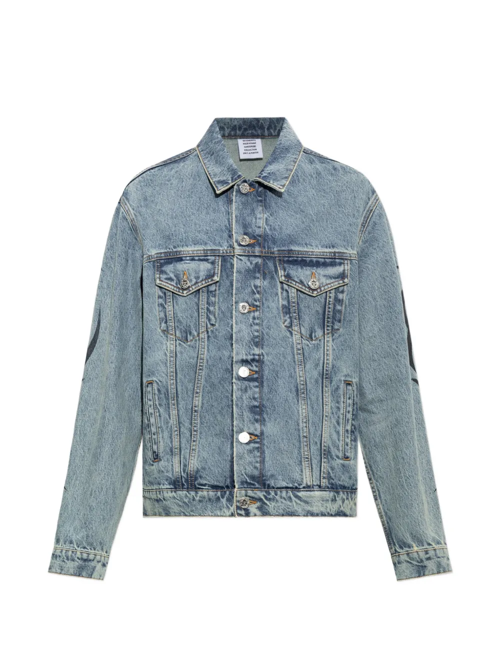 VETEMENTS graphic-print denim jacket - Blau