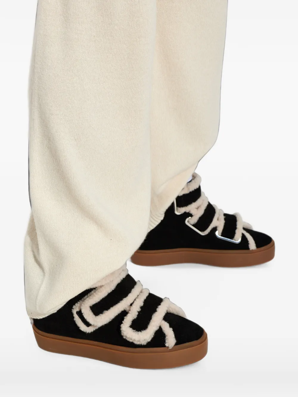 Inuikii Lammy sneakers met klittenband en sleehak Zwart