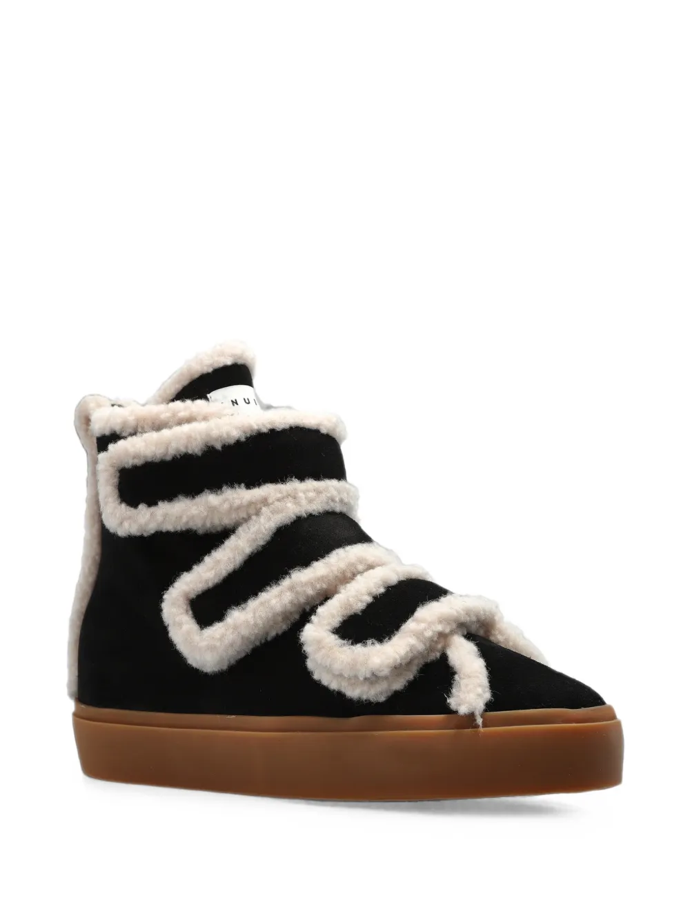 Inuikii Lammy sneakers met klittenband en sleehak Zwart