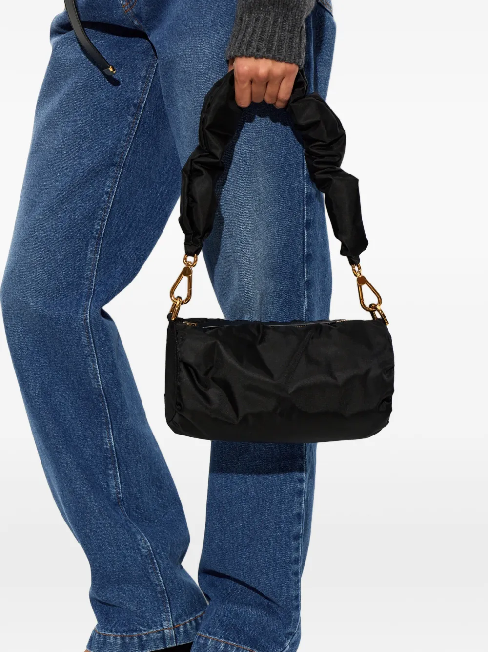 Marni ruched-strap shoulder bag - Nero