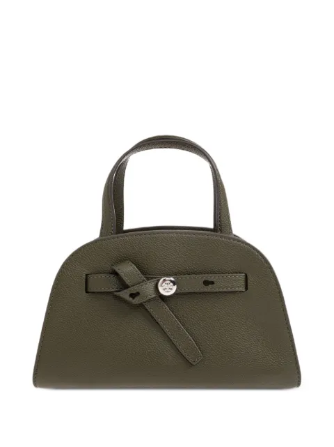 Tory Burch logo-plaque grained-leather tote bag