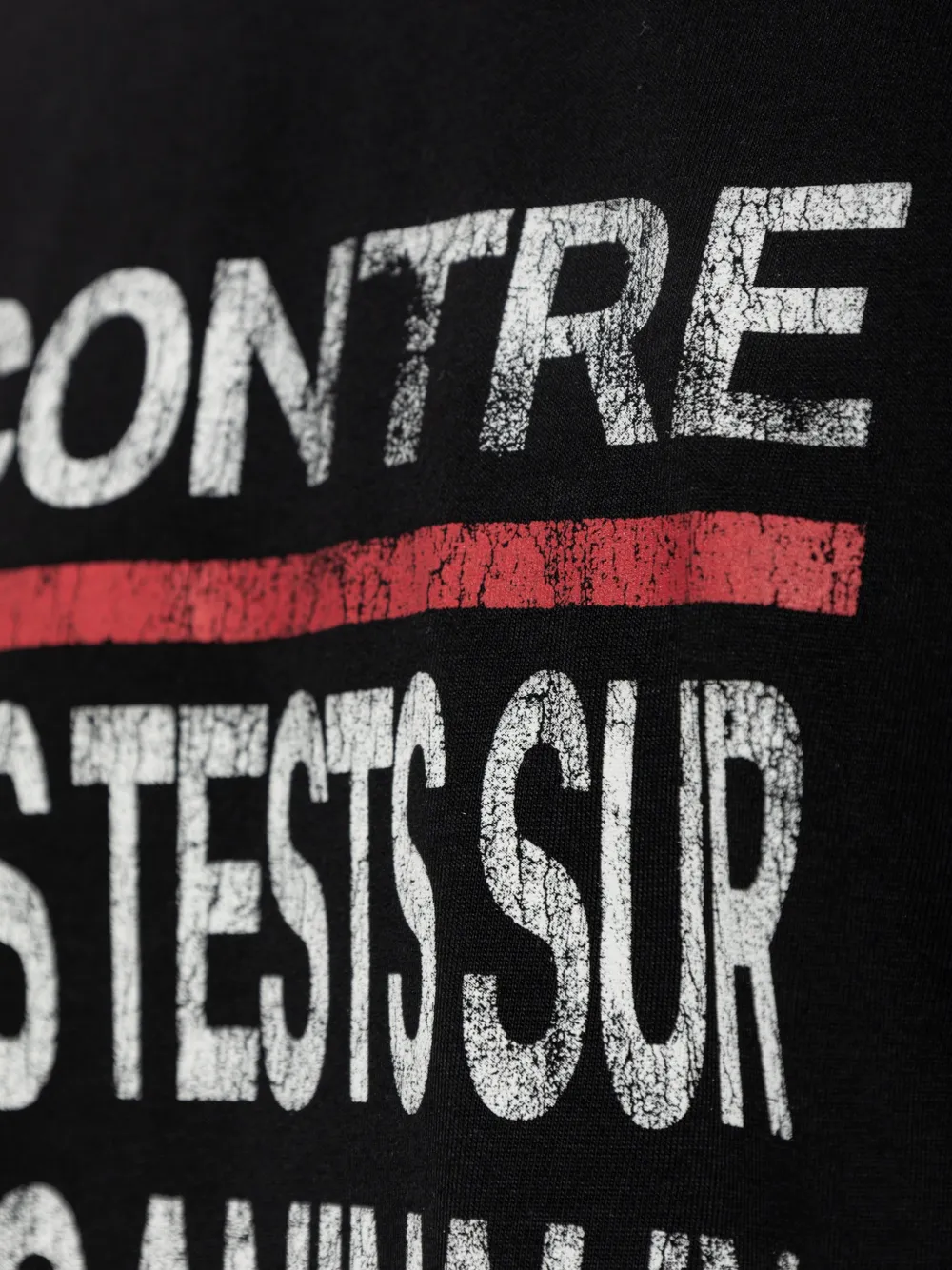 VETEMENTS Gerafeld T-shirt met tekst Zwart