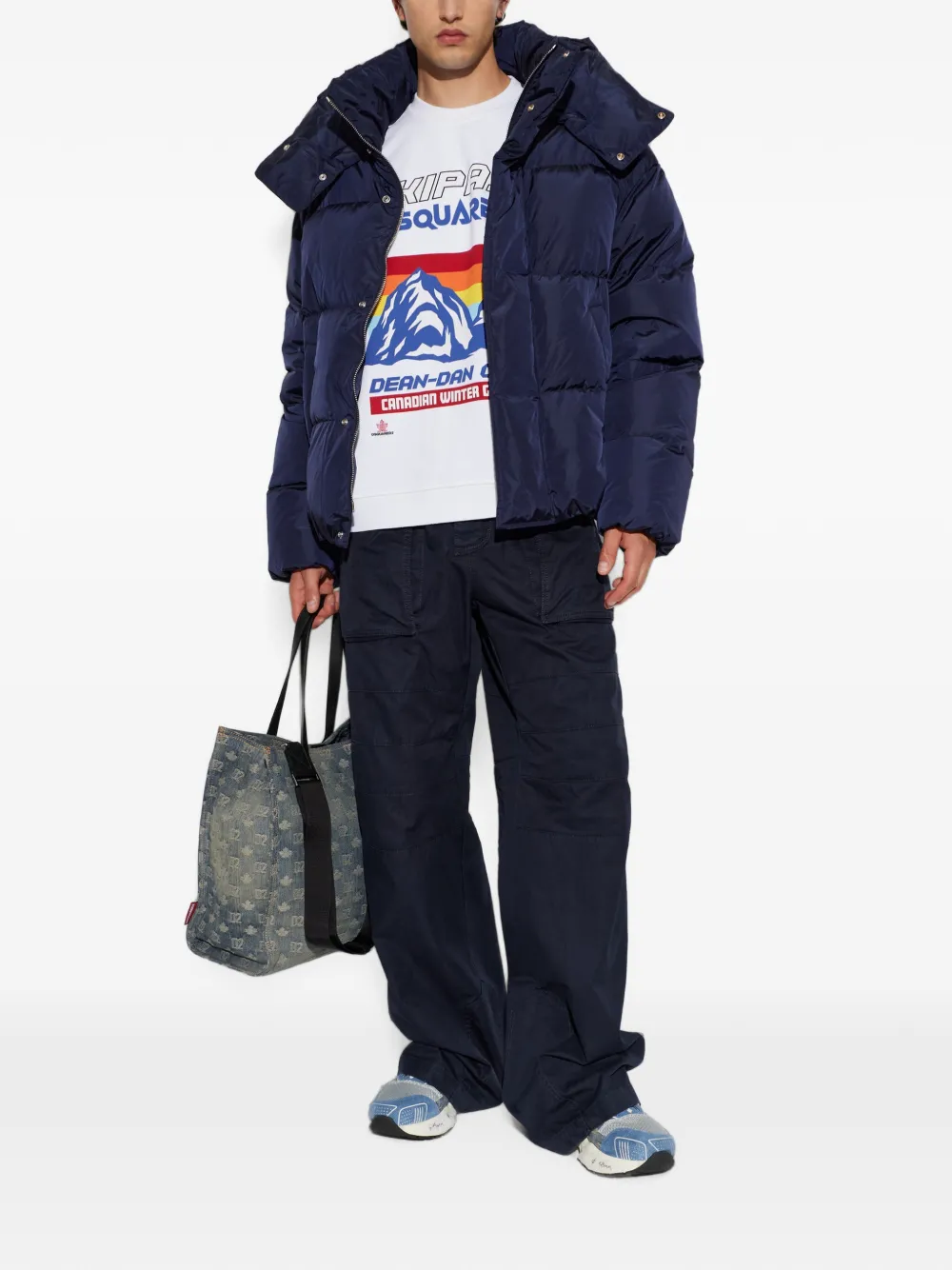 DSQUARED2 Gevoerd jack met capuchon Blauw