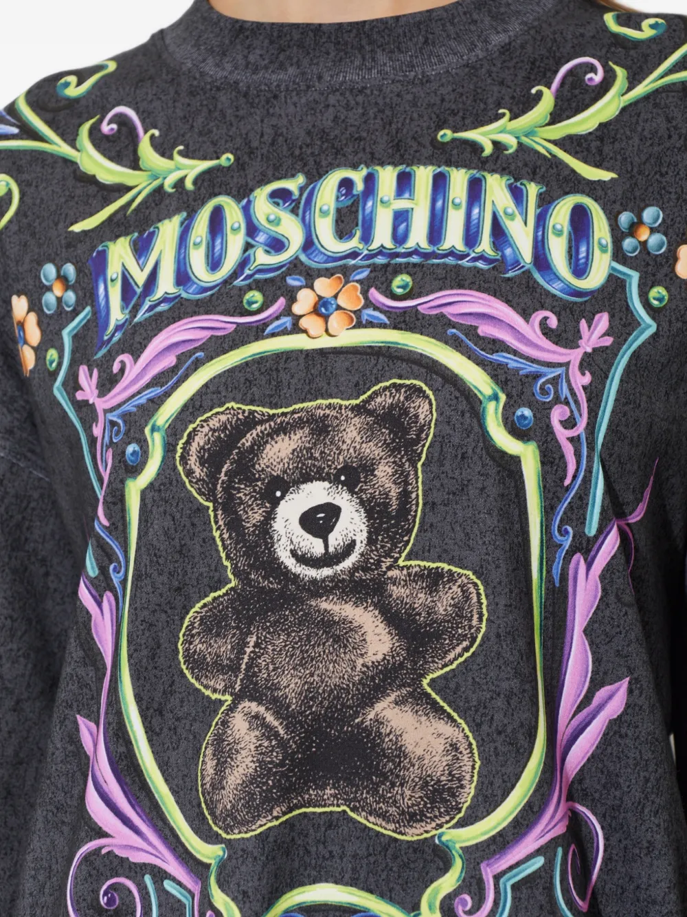 Moschino T-shirtjurk met teddybeerprint Grijs