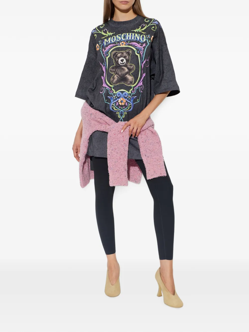 Moschino T-shirtjurk met teddybeerprint Grijs