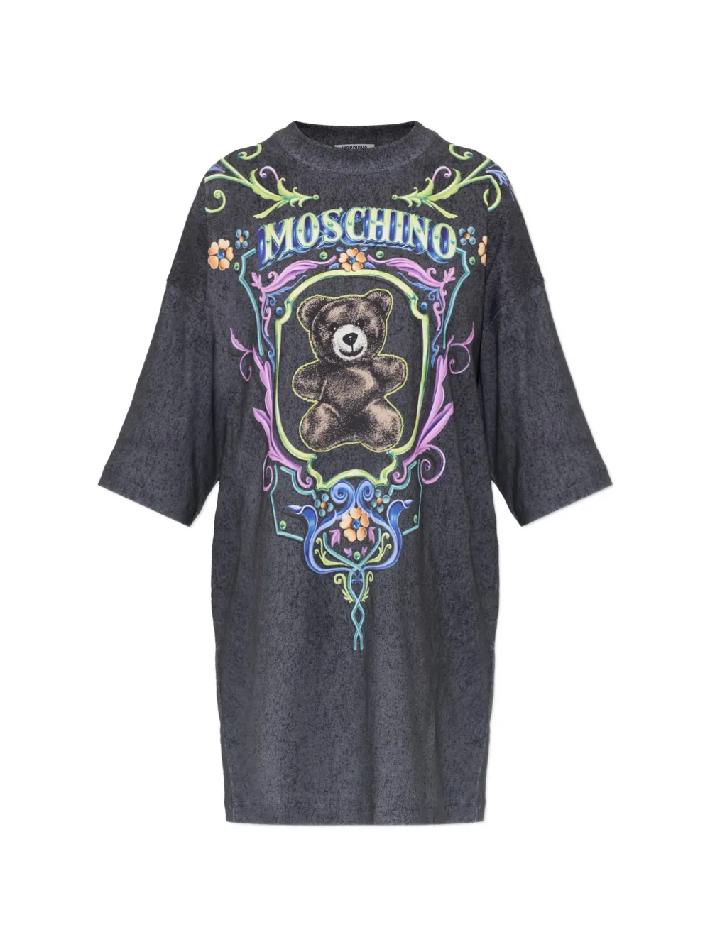 Moschino Teddy Bear print T-shirt dress - Grigio