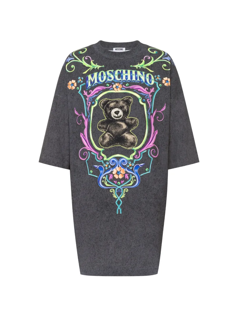 Moschino T-shirtjurk met teddybeerprint Grijs