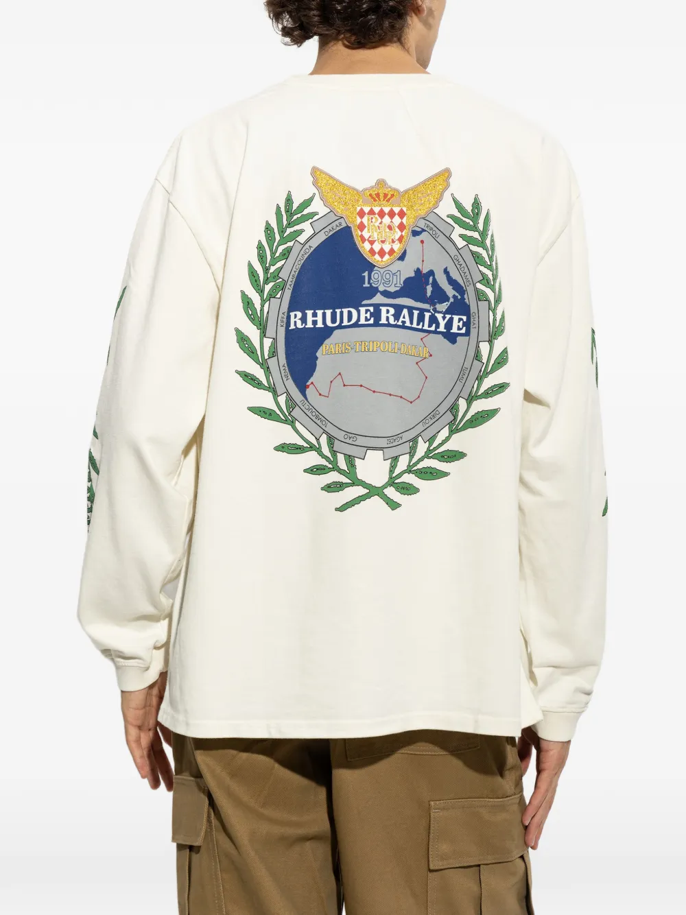 RHUDE Rallye T-shirt met grafische print Beige