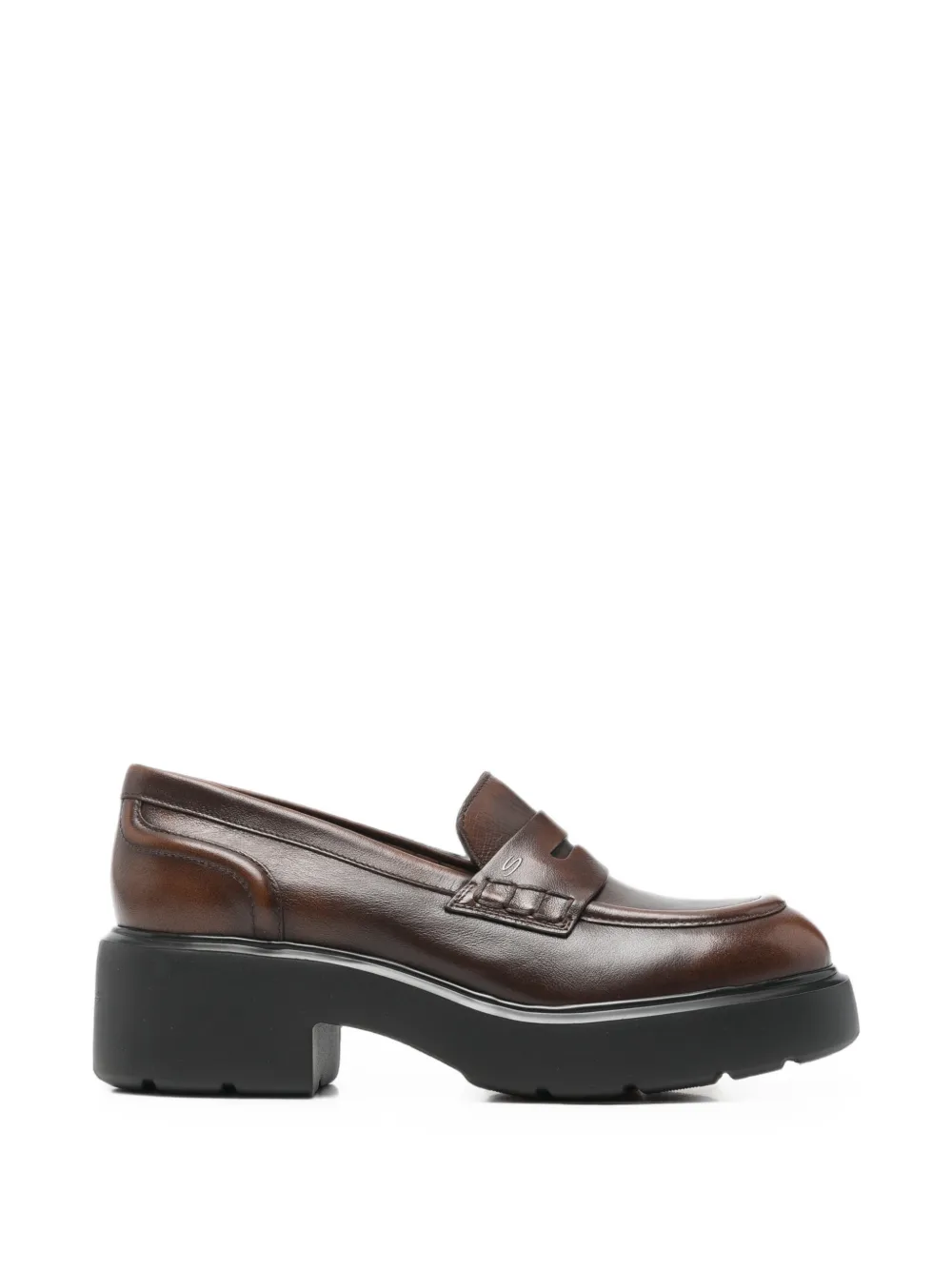 Santoni chunky-sole leather loafers