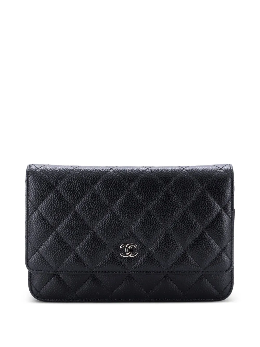 CHANEL Pre-Owned Wallet on Chain Quilted Caviar crossbody bag - Nero