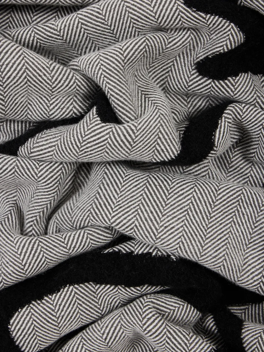 Paul Smith Sjaal met visgraatpatroon en logo Grijs