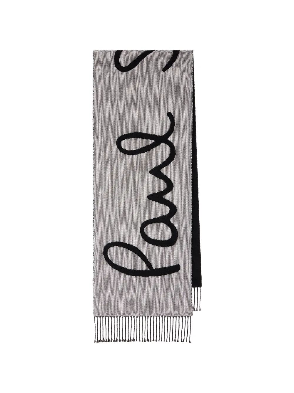 Paul Smith grey and black herringbone logo scarf - Grigio