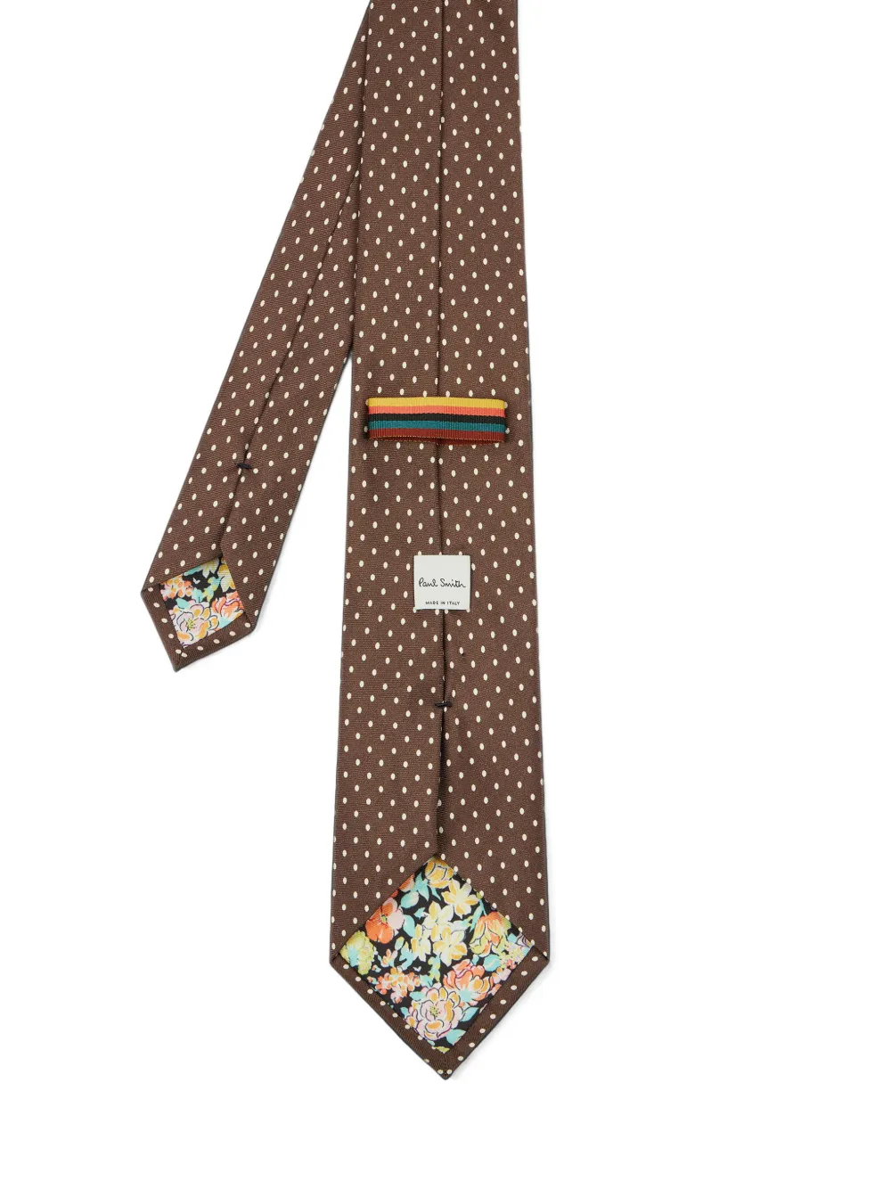 Paul Smith Zijden stropdas met stippen Bruin