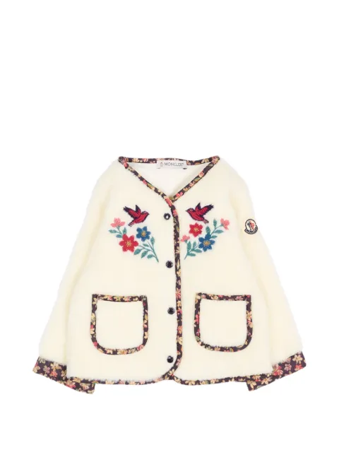Moncler Enfant Teddy embroidered faux-fur cardigan