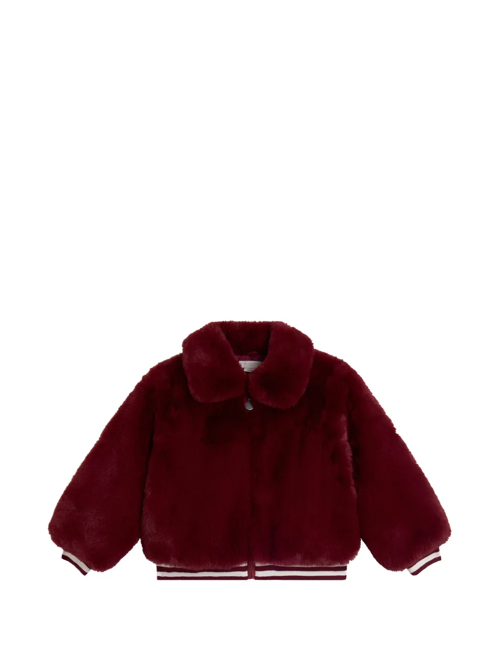 Stella McCartney Kids faux-fur striped-trim jacket - Rosso