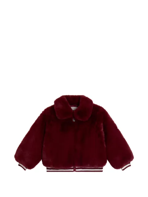 Stella McCartney Kids faux-fur striped-trim jacket