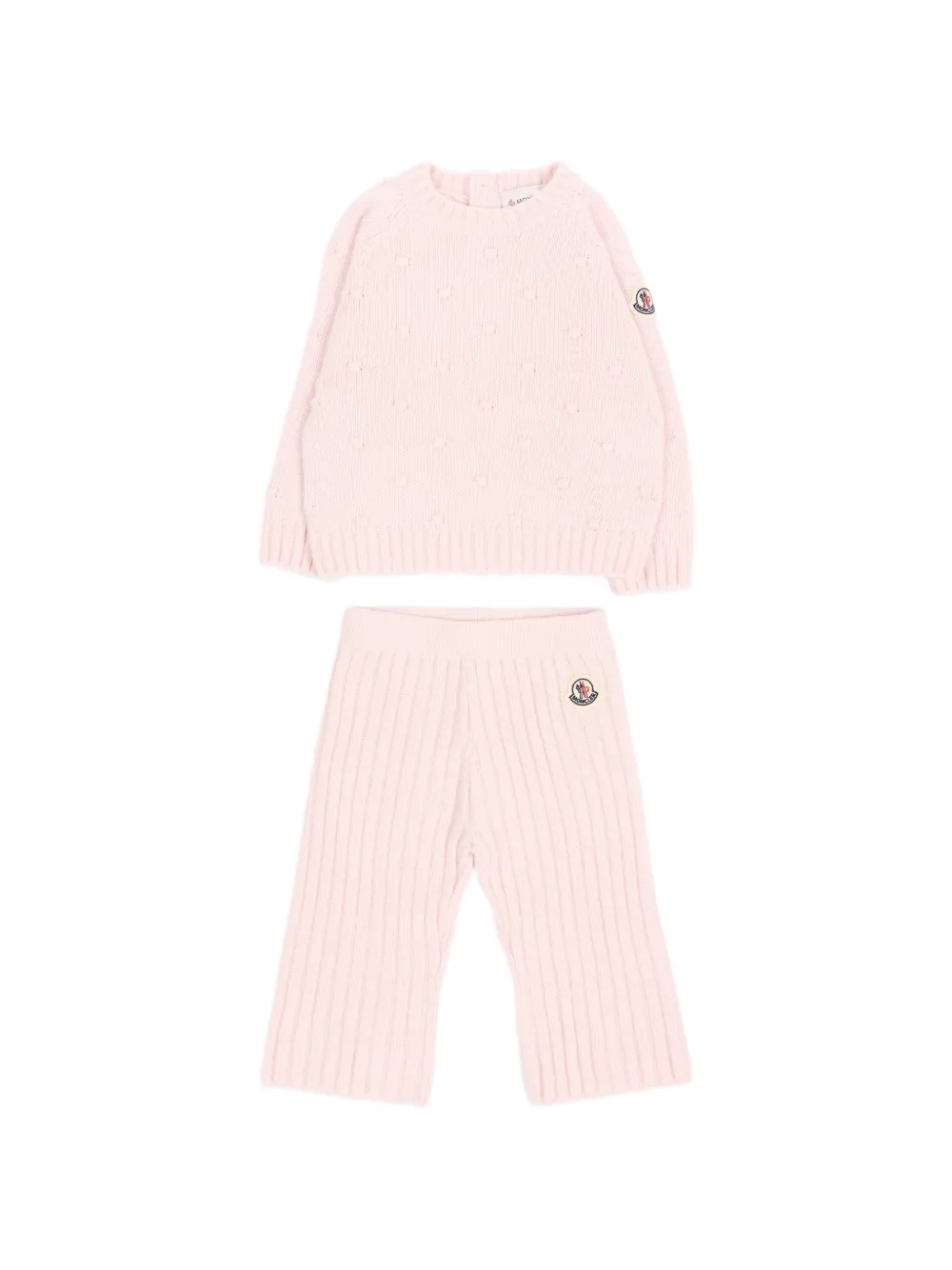 Moncler Enfant ensemble en maille côtelée - Rose Moncler Enfant ensemble en maille côtelée - Rose