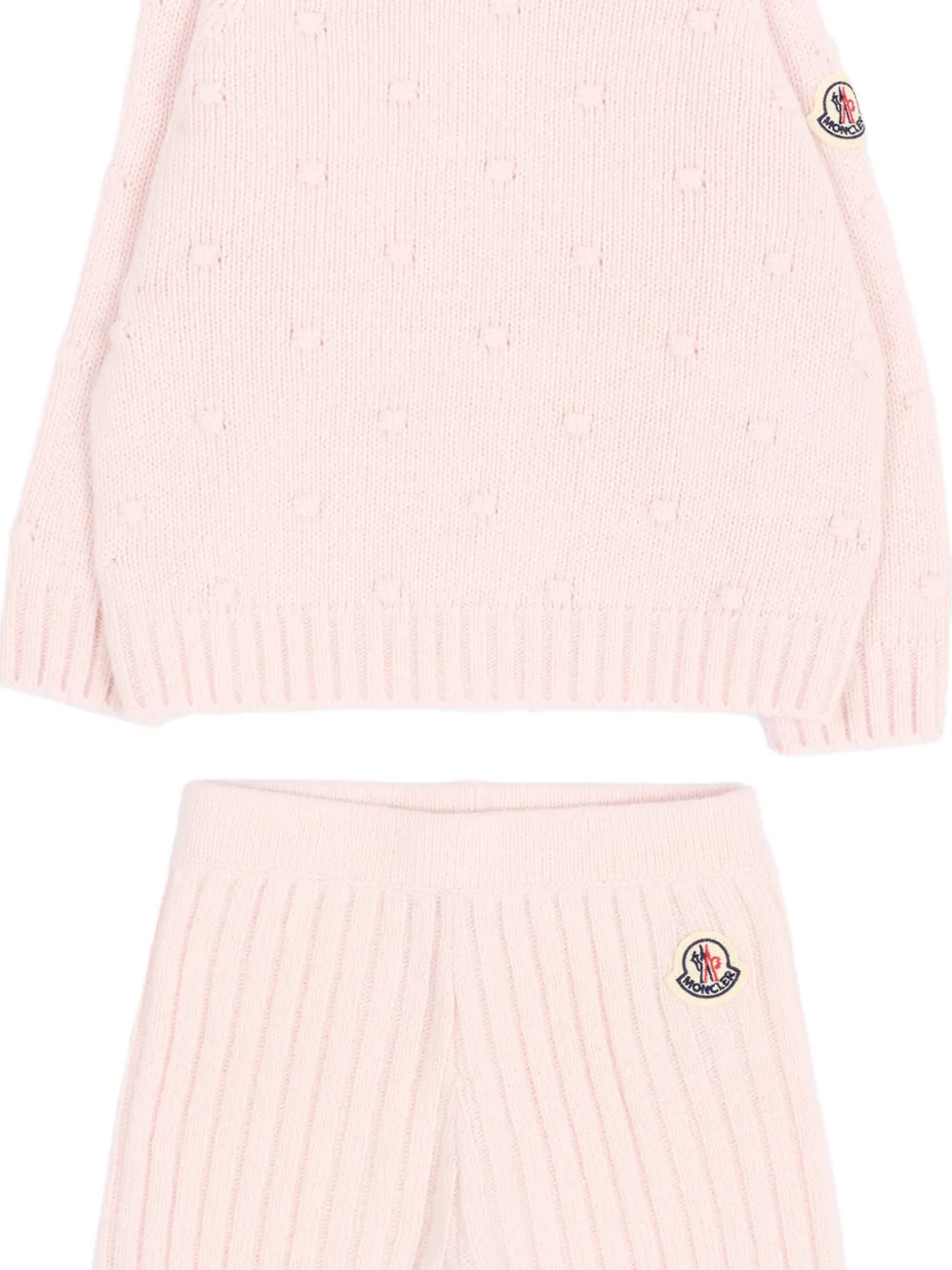 Moncler Enfant Ribgebreide set Roze
