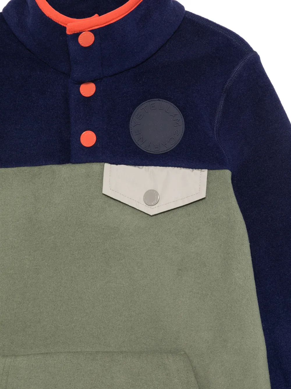Stella McCartney Kids Fleece trui met colourblocking Blauw