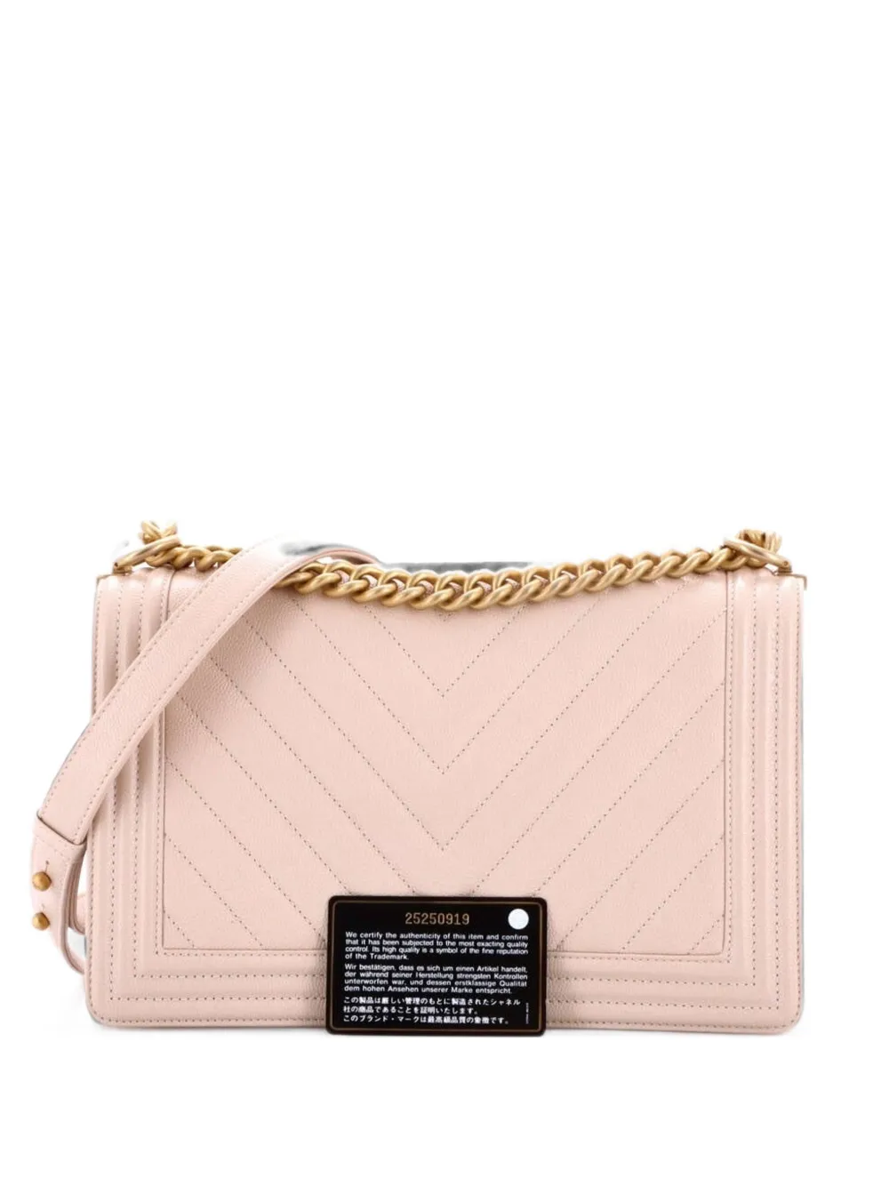 CHANEL Pre-Owned Boy Flap Bag Chevron Caviar New Medium crossbody bag - Nude