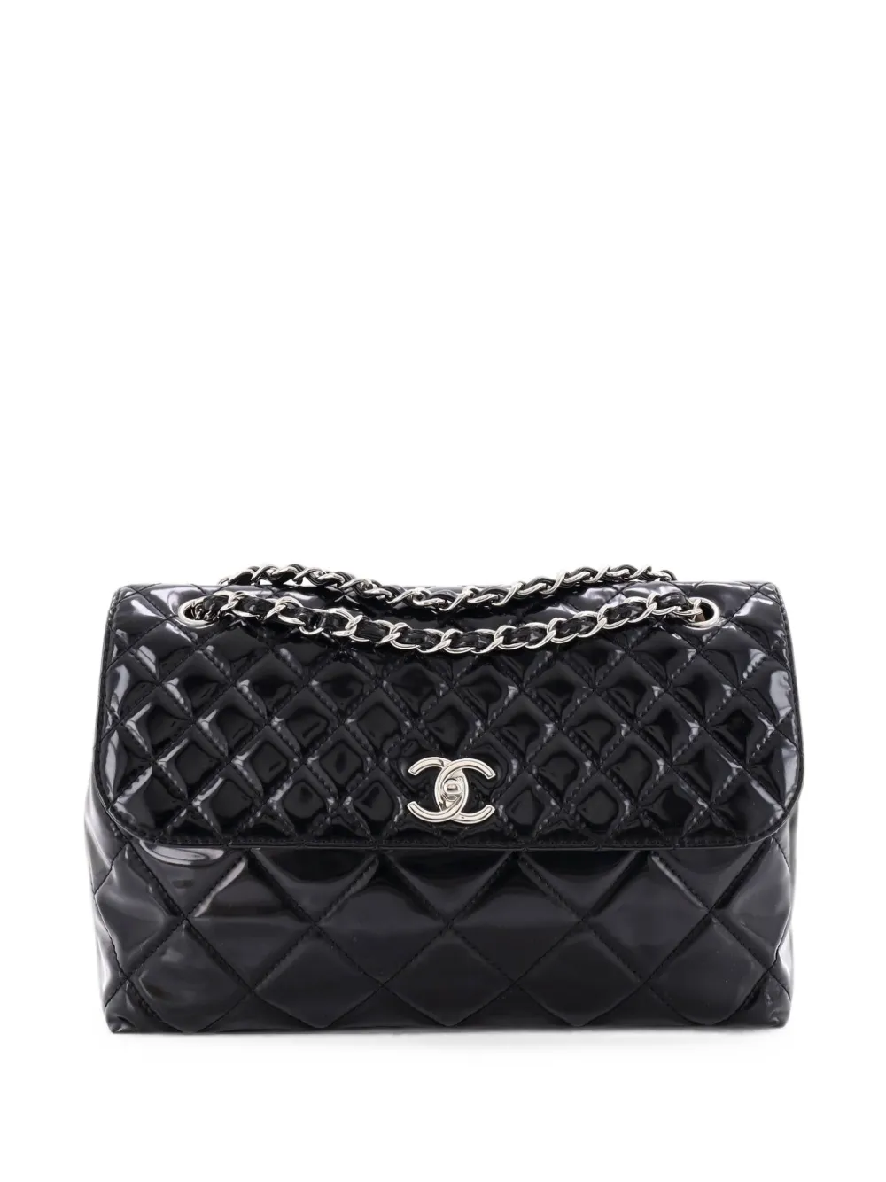 CHANEL Pre-Owned In The Business Flap Bag Quilted Patent Vinyl Maxi shoulder bag - Nero