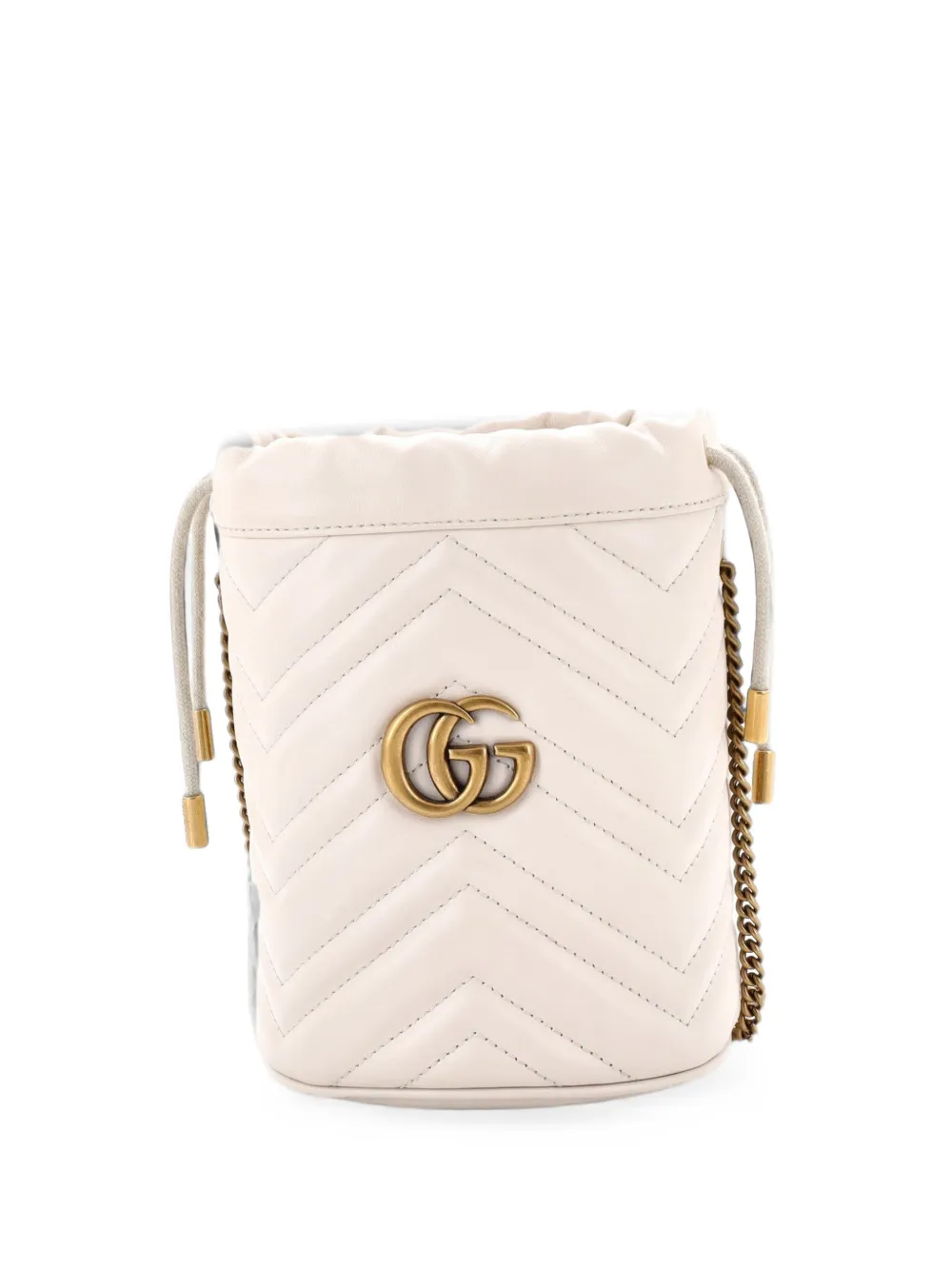 Gucci Pre-Owned GG Marmont Matelasse Leather Mini bucket bag - Bianco