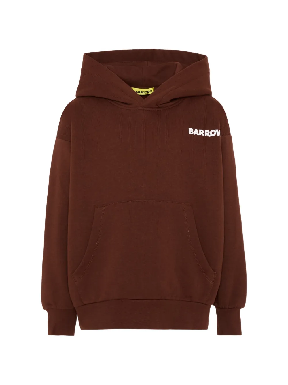 Barrow kids logo-print cotton hoodie - Marrone