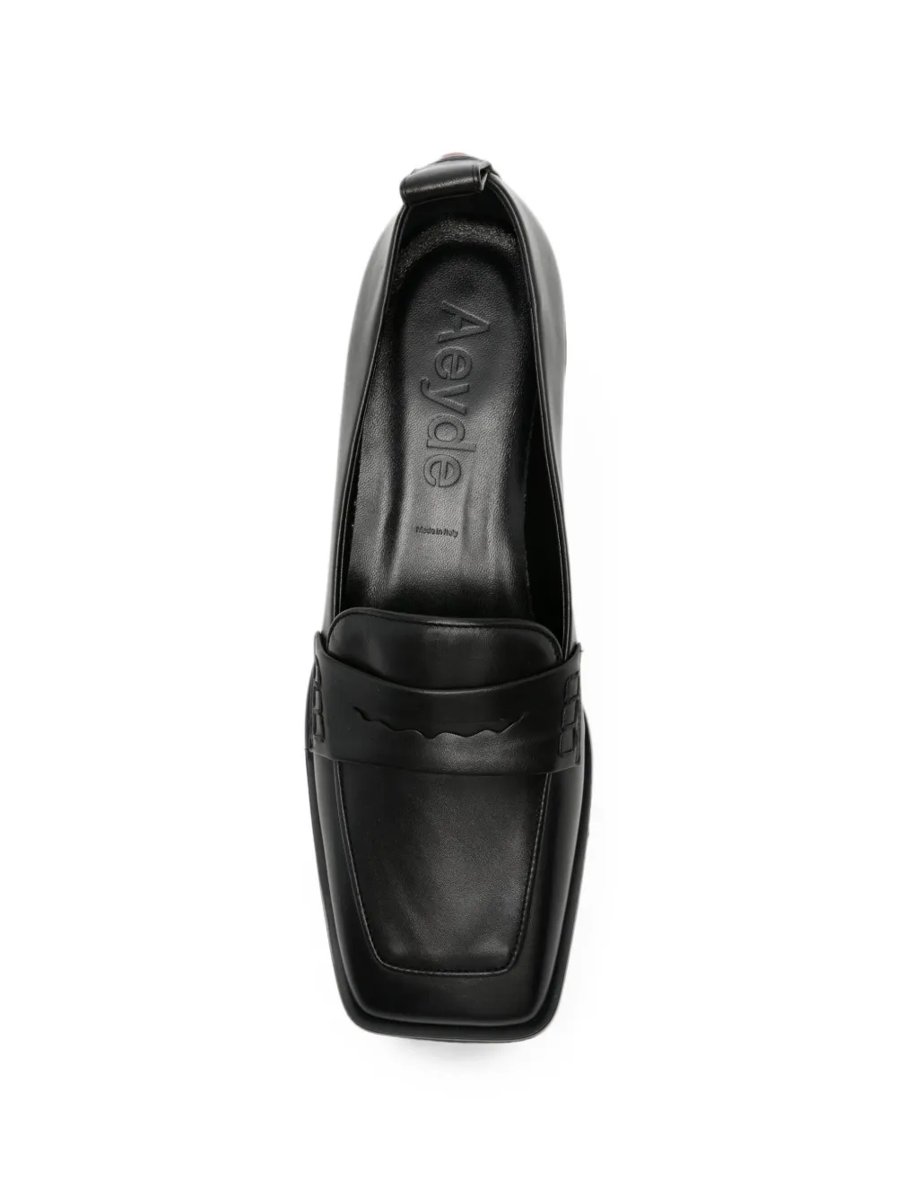 Aeyde square-toe leather loafers Zwart