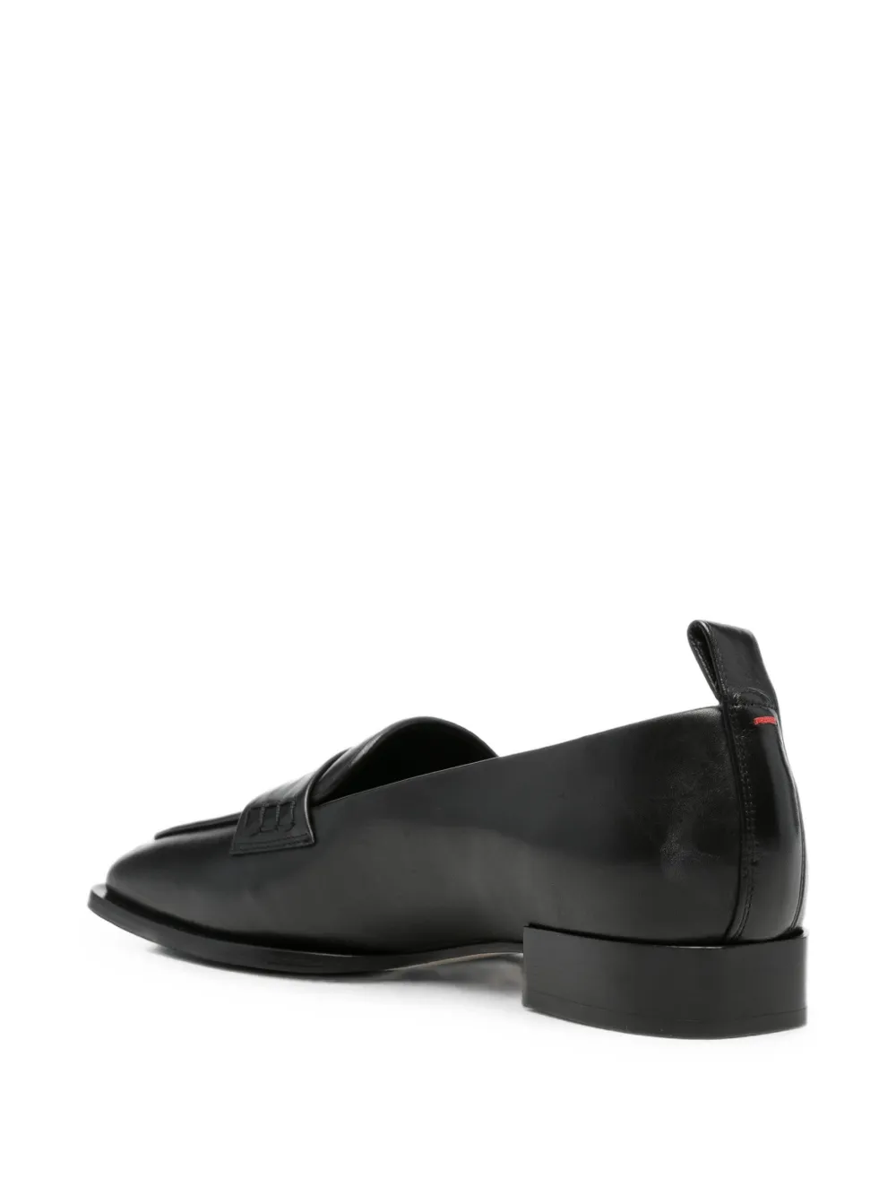 Aeyde square-toe leather loafers Zwart
