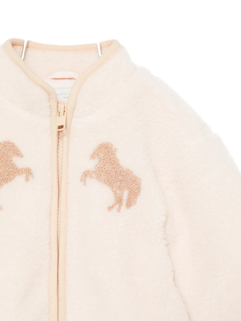 Stella McCartney Kids horse-patch fleece jacket Beige