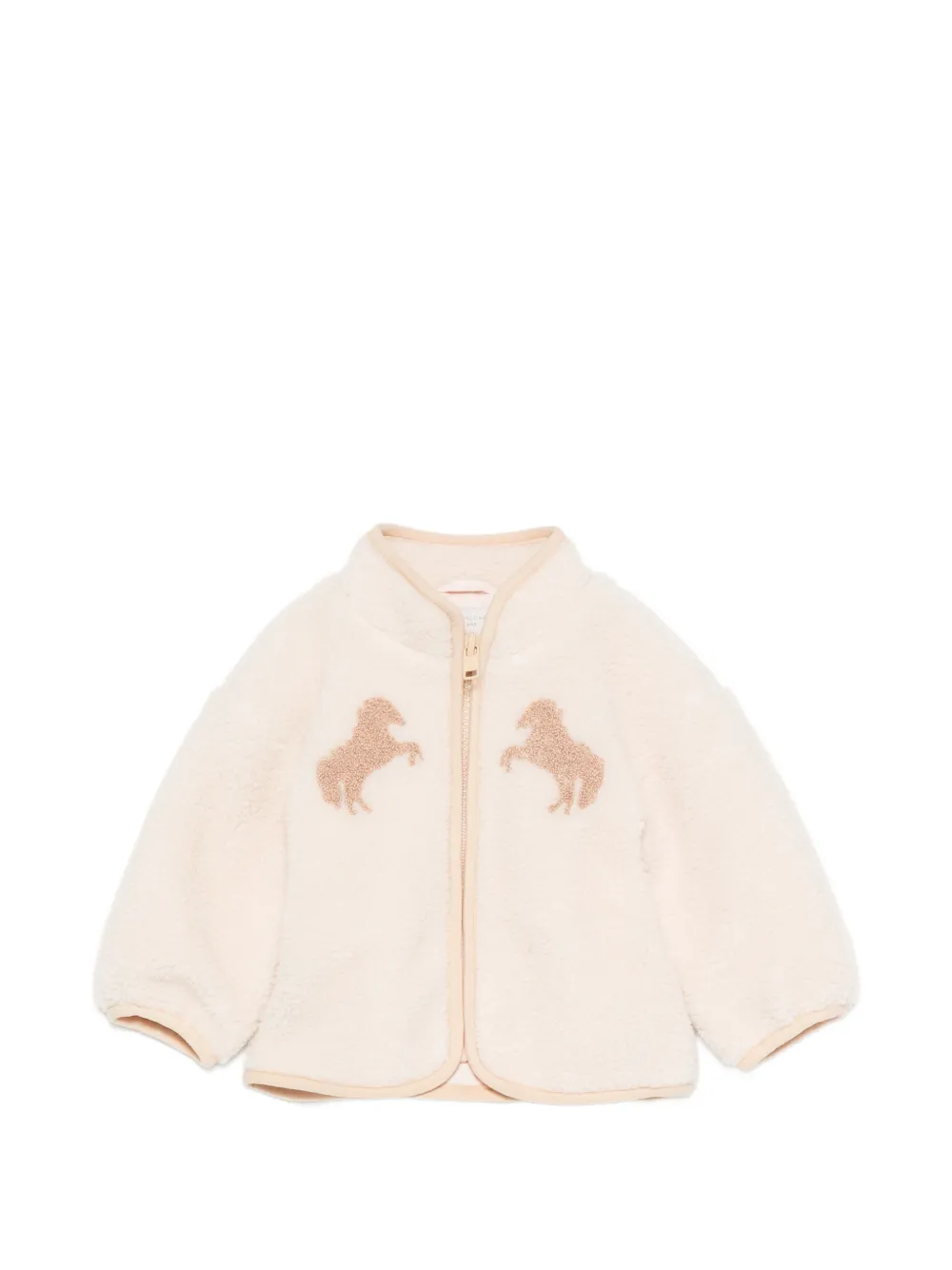 Stella McCartney Kids horse-patch fleece jacket - Toni neutri