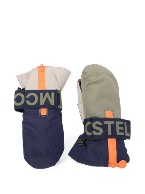 Stella McCartney Kids logo-print touch-strap mittens